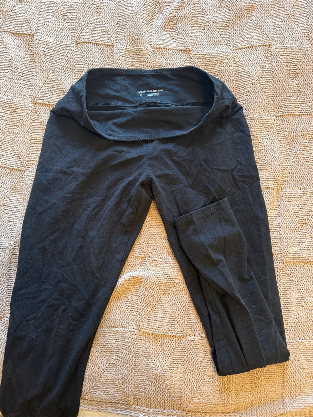 aerie Black Kids Leggings with Side Pocket